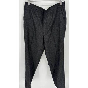 Finissimo Charcoal Gray Mens Slim Fit Wool Dress Pants Size 34